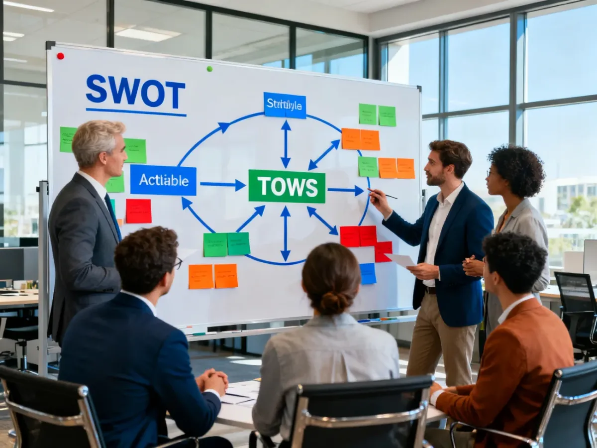 Zespół przekładający analizę SWOT na strategie i konkretne działania